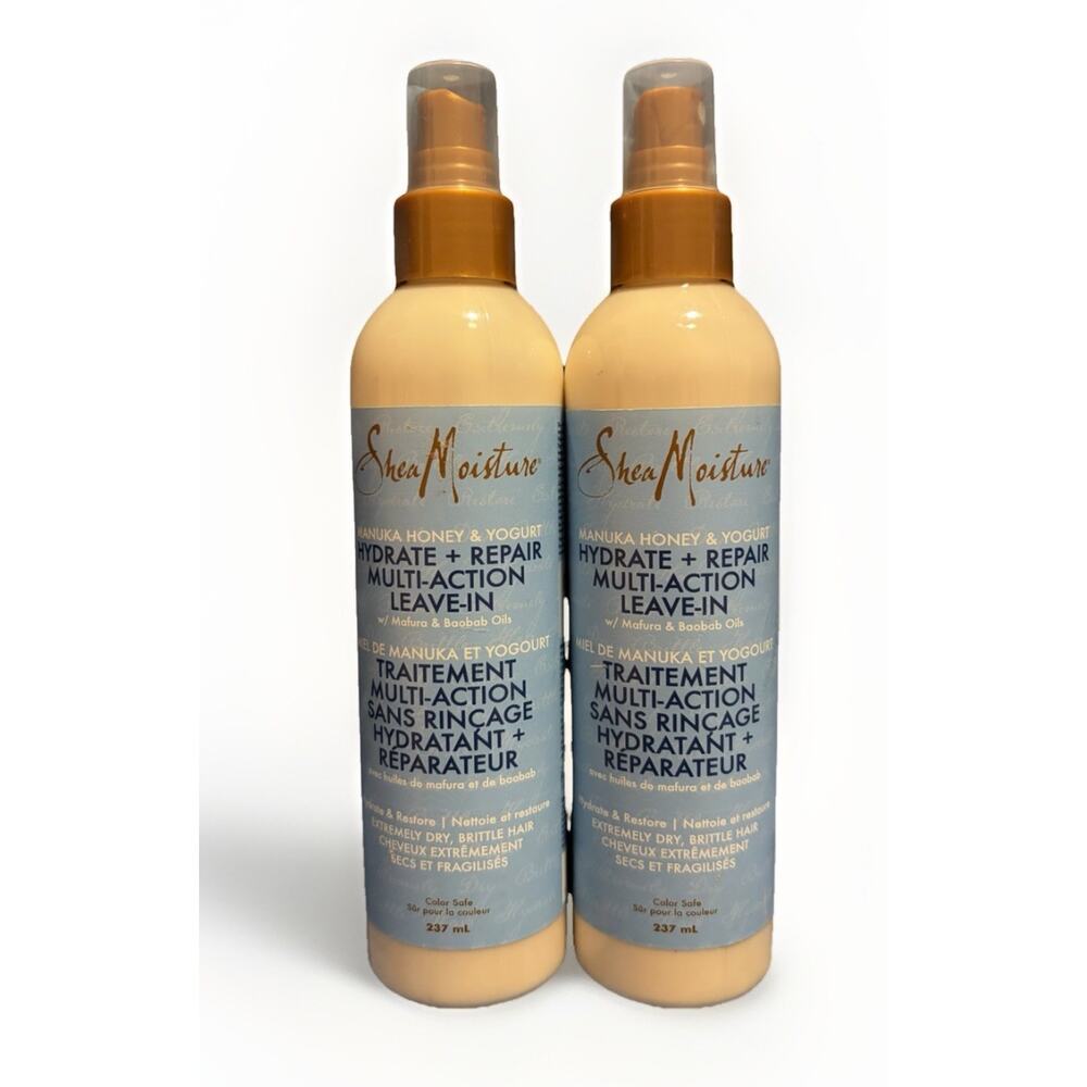 SheaMoisture Manuka Honey Yogurt Hydrate Repair Leave-In Conditioner 8oz Lot 2